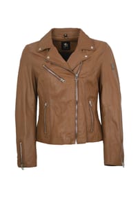 OTTO KERN - Damen Lederjacke Bikerjacke Lammnappa cognac - cognac