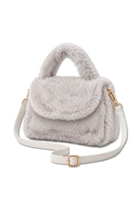 collezione alessandro® - Felltasche Smallfoot aus kuschelweichem Teddy - beige
