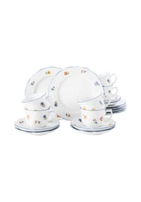 Seltmann Weiden Kaffee-Set, 18-teilig - SONATE NOSTALGIE - WEISS/HELLBLAU