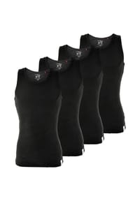 MUSTANG® - Herren Unterhemd 4er Pack, Doppelripp - Schwarz