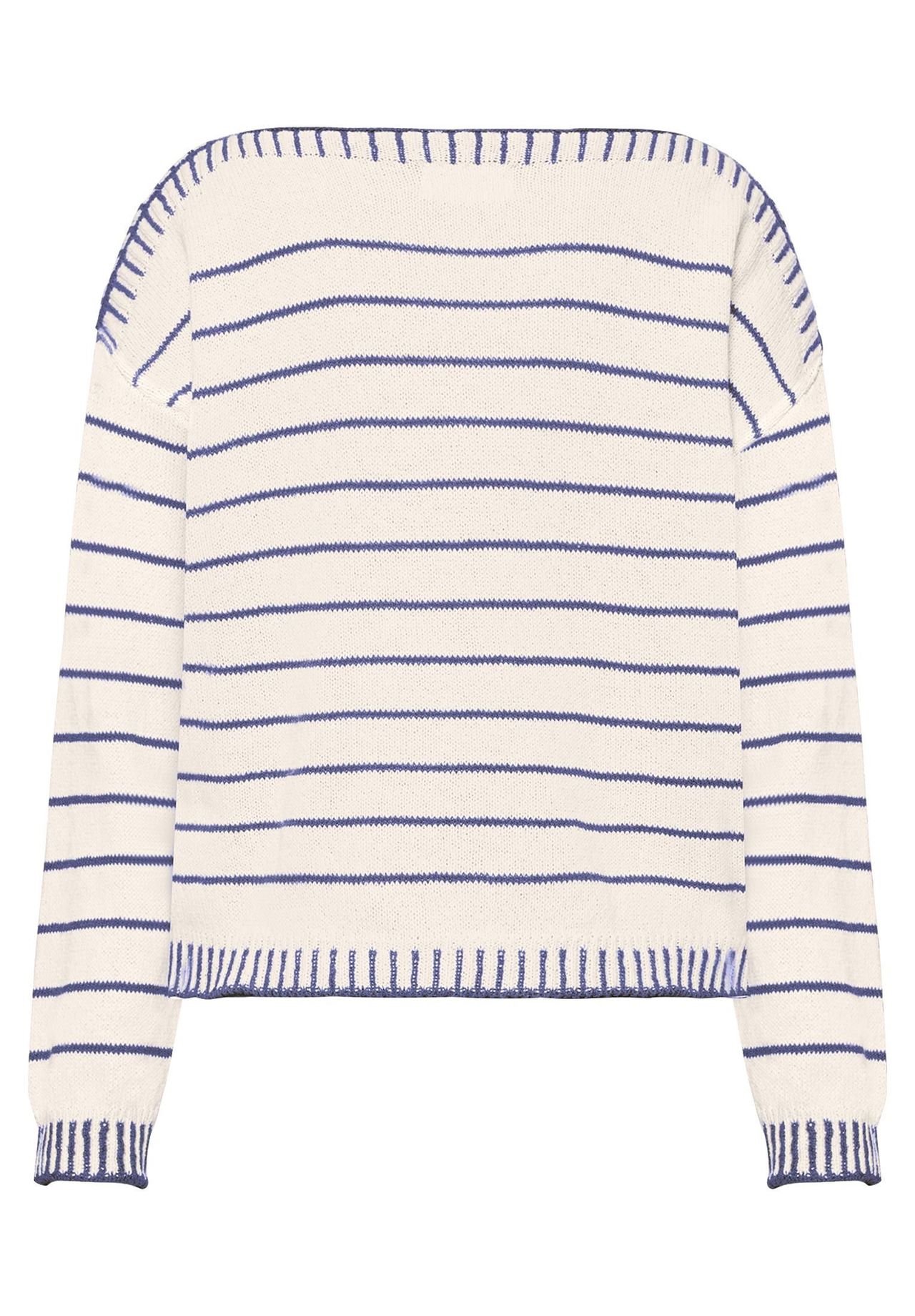Cartoon Strickpullover, U-Boot-Ausschnitt, FüR Damen, Blau|Beige, 36