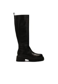 Kazar - Minimalistische schwarze Stiefel mit dicker Sohle - Schwarz