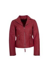 JILANI - Damen Lederjacke Bikerjacke Lammnappa mangolie - mangolie