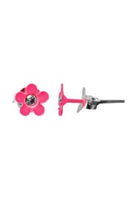 Adelia's - Adelia's Neuheit 2025 - Mädchen Ohrstecker aus 925 Sterling Silber - Kunststoff mit Blume und Strass - - Ø 5 mm - silber