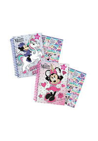 Disney - Disney Minnie Mouse Notizbuch mit Aufkleberbogen für Kinder Lila - Lila 148x210 mm