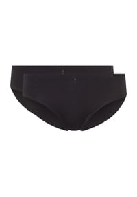 SYLVIA SPEIDEL. - Slip "Sydney", Emblem-Anhänger, uni, 2er-Pack, für Damen - 100WEISS