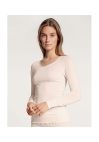 CALIDA - Damen Langarm-Shirt aus Wolle-Seide True Confidence - light ivory