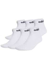 adidas - Unisex Socken, 6er Pack - Linear Crew Cushioned, Logo, gepolstert, einfarbig - Schwarz/Grau/Weiß