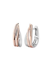 zeeme BASIC - Klappcreolen 925/- Sterling Silber 16 Zirkonia - mehrfarbig