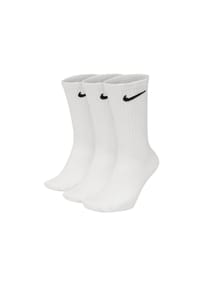 NIKE - Unisex 3er Pack Sportsocken - Everyday, Cotton Lightweight Crew, einfarbig - Schwarz