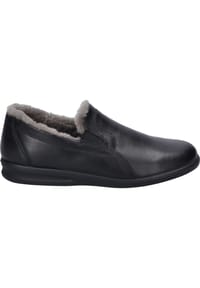 Seibel - Pantoffel "Belfort 67", Leder, Echtfell, für Herren - SCHWARZ