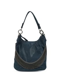 HARPA - Schultertasche Cher aus changierendem Material, mit Ketten-Verzierung - apricot pink