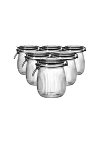 Ritzenhoff & Breker Vorratsgläser mit Clip-Verschluss Lumos 750 ml 6er Set transparent - RUNA - transparent