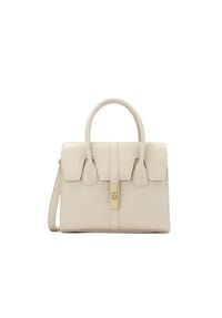 Kazar - Schicke Lederhandtasche mit feiner Klappe - Creme