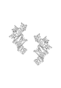 SMART JEWEL® - Ohrstecker mit weißen Zirkonia Steinen, Silber 925 - gold