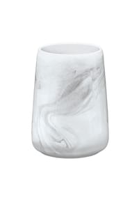 Kleine Wolke® - Zahnputzbecher, Marmorstruktur, elegant, 7,8x10,5x7,8 cm - hellgrau