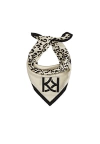kazar - Seidenschal mit Leopardenmuster - Creme