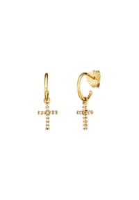 Julie Julsen® - Creolen 925/- Sterling Silber 22 Zirkonia - gelb