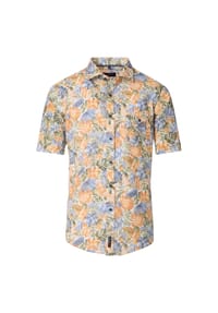 CASAMODA - Herren Freizeithemd Kurzarm Print Casual Fit - Orange