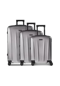 POLICE New York - New York 4 Rollen Kofferset 3-teilig mit Dehnfalte - black