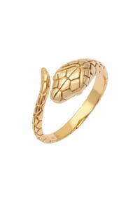 KUZZOÍ - Ring Herren Schlange Kraft 925 Silber - Gold