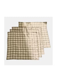 LOBERON - Serviette 4er Set Marrowby beige/weiß - 
