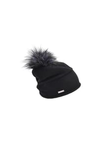 SEEBERGER - Walk Headsock mit Kunstfellpompom 37307-287 - anthrazit