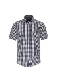 CASAMODA - Herren Freizeithemd Kurzarm kariert Casual Fit - Dunkelblau