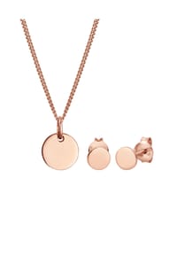 elli. - Schmuckset Basic Set Kreis Halskette Ohrstecker 925 Silber - Gold