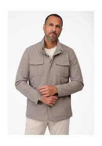 RICANO - Herren Windbreaker Jacke Julien mit Stehkragen & Brusttaschen - Schwarz