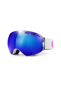YEAZ - Ski- Snowboardbrille mit Rahmen blau/pink verspiegelt XTRM-SUMMIT - weiß