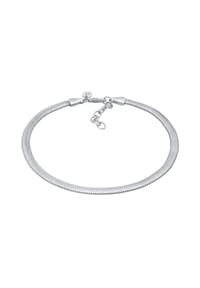 elli. PREMIUM - Fußschmuck Schlangenkette Flach Elegant 925 Silber Rhodiniert - Silber