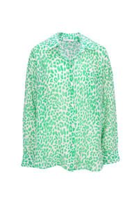 Seasons of April - Bluse EILEEN OVERSIZED Leo Hemdbluse, Leicht & Atmungsaktiv, Oversized für Sommer & Frühling - Grün