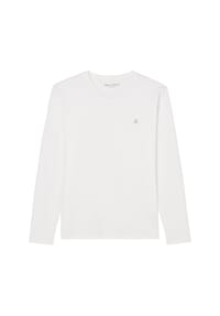 Marc O'Polo - Herren Longsleeve - Small-Logo, Shaped Fit, Baumwolle, Logoprint, uni - Blau