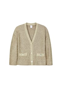 MADELEINE - Strickjacke mit Pailletten - helltaupe / melange / goldfarben