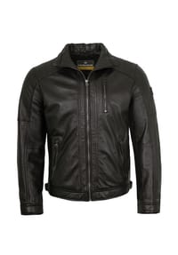 redpoint - Herren Lederjacke Lammnappa schwarz - schwarz
