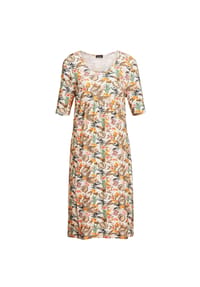 GOLDNER - Elastisches Jerseykleid mit modischem Druck - weiß / bunt / gemustert