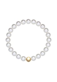 Rafaela Donata - Armband Sterling Silber gelbgold Muschelkernperle weiß - weiß