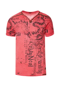 RUSTY NEAL® - T-Shirt mit Allover-Druck - Rot