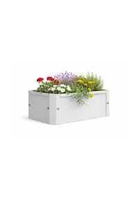 VCM. - Metall Beet rechteckig | stehender Pflanzkasten | Blumenkasten für Garten Terrasse Balkon | Blumentopf H. 16 x B. 39 x. T. 18 cm | Balora S - Grün