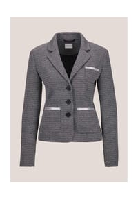 MADELEINE - Kurzblazer aus Struktur-Jersey - steingrau / wollweiß / melange