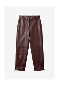 zero - Kunstleder-Hose mit Reißverschluss - Black Coffee