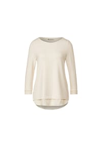 Street One - Shirt, U-Boot-Ausschnitt, 3/4 Arm, für Damen - LUCID WHITE