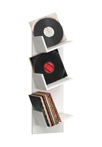 VCM. - Holz Wandregal | Wandboard mit drei großen Fächer | Platz für 100 Schallplatten | kann auch für Bücher verwendet werden | Maße: H. 106 x B. 33 x T. 26 cm - Sulda - Honig-Eiche