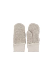 maximo® - GOTS MINI-Fausthandschuhe Daumen, Wollfleece, Strickbund - beigemeliert