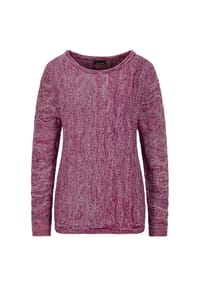 GOLDNER - Langarmoberteil im Strukturstrick - pink / gemustert