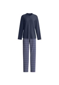 CALIDA - Damen Pyjama, lang Midnight Hearts - peacoat blue