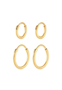elli. - Ohrringe Creolen Set 925 Sterling Silber - Gold