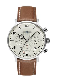 ZEPPELIN - LZ129 HINDENBURG Herren Chronograph - SILBER/BRAUN