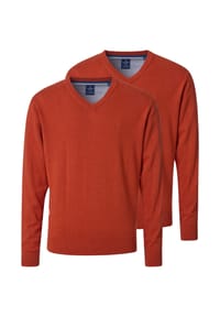 redmond - Pullover 2er Pack Basic - Braun